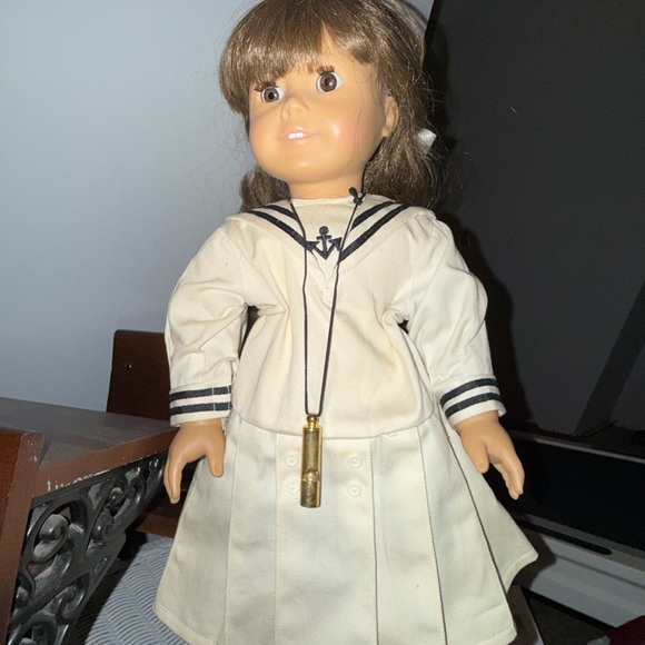 American Girl Doll in Cream Sailor Dress with Brown Hair - Picture 3 of 7
